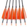 ZSHJGJR Archery 35" Carbon Arrow Hunting Arrows with 3 Pieces of 4-Inch Orange Feathers Targeting Practice Arrows Spine 400 for Recurve Bow Longbow Traditional Bow (12PCS) view 4