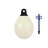 Dan-Fender Heavy Duty Round Balloon Fender & Marker Buoy B40-A2 - Multi Purpose Ball Bumper for Boats (18-25 ft Long) - Solid Rope Holds Brass Valve, Boat Accessories for All Weather (White) view 1