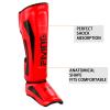 FIVING MMA Martial Arts Shin Guards  Padded, Adjustable Muay Thai Leg Guards with Instep Protection for Kickboxing/MMA Training and Sparring  Durable, Professional MMA Equipment (Red, Large) view 3