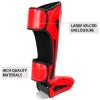 FIVING MMA Martial Arts Shin Guards  Padded, Adjustable Muay Thai Leg Guards with Instep Protection for Kickboxing/MMA Training and Sparring  Durable, Professional MMA Equipment (Red, Small) view 4