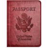 Passport and Vaccine Card Holder Combo with Vaccine Card Slot, Passport Wallet/ Cover/Case/Holder for Women and MenAC-Wine red view 1