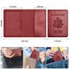 Passport and Vaccine Card Holder Combo with Vaccine Card Slot, Passport Wallet/ Cover/Case/Holder for Women and MenAC-Wine red view 3