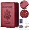 Passport and Vaccine Card Holder Combo with Vaccine Card Slot, Passport Wallet/ Cover/Case/Holder for Women and MenAC-Wine red view 4