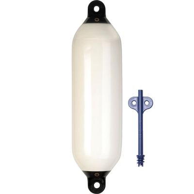 Dan-Fender Heavy Duty Boat Fender 1035 - Bumper for Boats (36-45 ft Long) - Strong & Flexible PVC, All Weather Conditions, Universal Fit Boat Accessories for Docking (Eggshell)