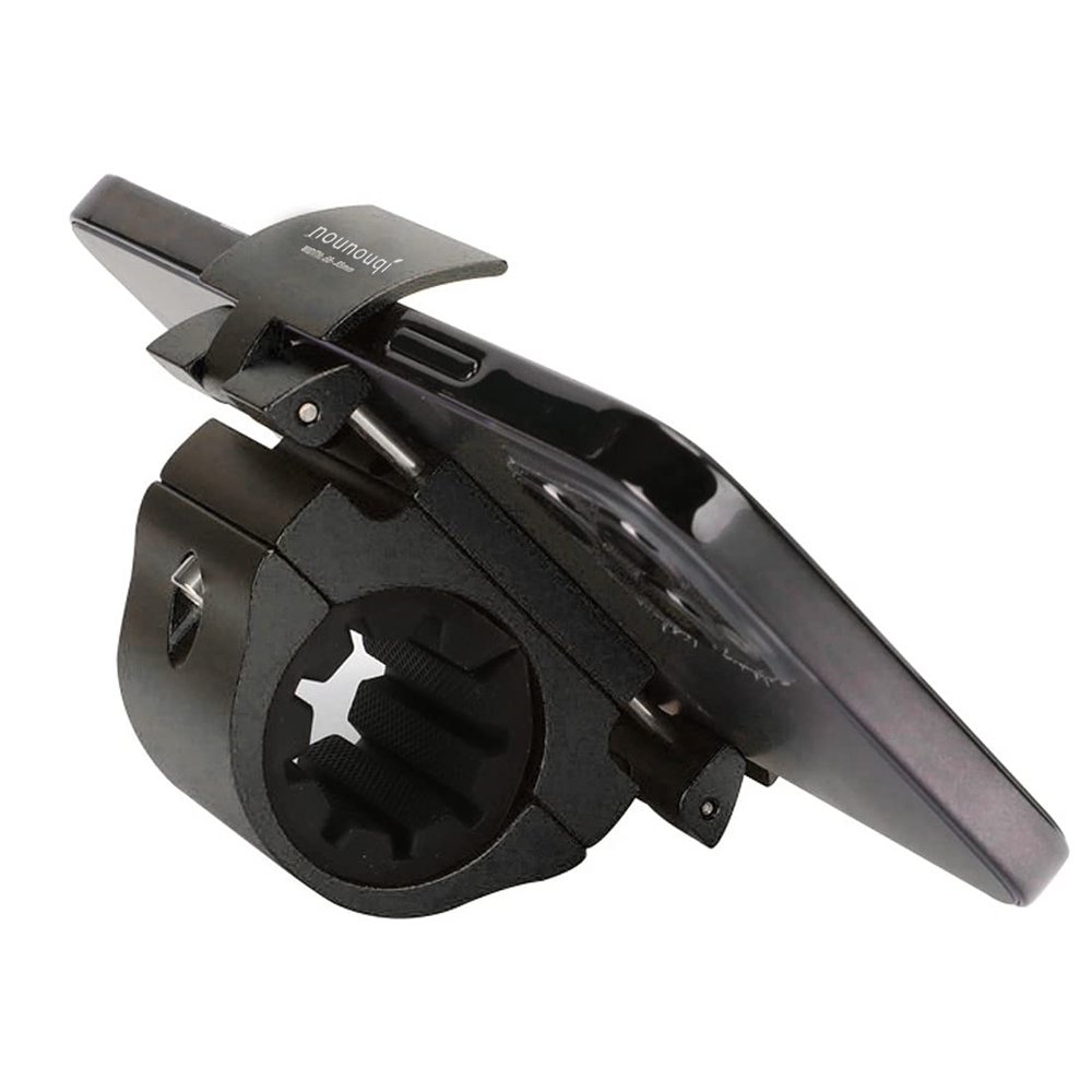 Nounouqi 90rotationInvisible Bicycle Phone Holder, All aluminum alloy material, Mobile phone navigation, Mobile phone holder, Motorcycles/electric bikes/mountain bikes can be used(BLACK)