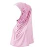 Women One Piece Muslim Hijab Lace Applique Head Wrap Scarf Shawl with Rhinestones Instant Muslim Wraps (Pink, one Size) view 1