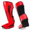 FIVING MMA Martial Arts Shin Guards Padded, Adjustable Muay Thai Leg Guards with Instep Protection for Kickboxing/MMA Training and Sparring Durable, Professional Equipment (Red, Medium) view 1