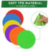 ZIECE Poly Spot Markers for Gym Floor 4.72/6/9 Inch 24 Pcs Poly Spots, Non-Slip Rubber Floor Dots Agility Markers Flat Cones for Sports Soccer PE Training, Dance, Classroom Activities view 2