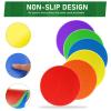 ZIECE Poly Spot Markers for Gym Floor 4.72/6/9 Inch 24 Pcs Poly Spots, Non-Slip Rubber Floor Dots Agility Markers Flat Cones for Sports Soccer PE Training, Dance, Classroom Activities view 3