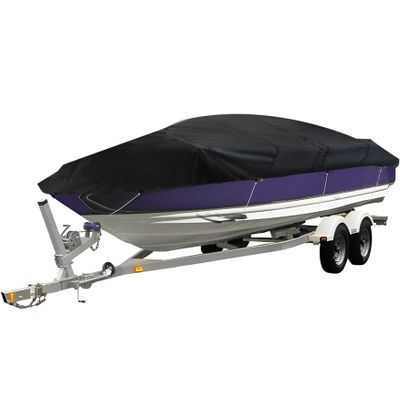 210D Heavy Duty Trailerable Boat Cover Replacement for Jon Boat-Black