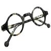 Circleperson Men Women Eyeglass frames Optical spring hinges small round (Gray tortoise, Clear/Demo lens) view 1