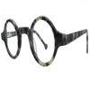 Circleperson Men Women Eyeglass frames Optical spring hinges small round (Gray tortoise, Clear/Demo lens) view 2