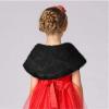 BXT Flower Girls Faux Fur Princess Cape Winter Warm Shoulder Wrap Ribbon Ties Wedding Birthday Party Dress Costume view 3