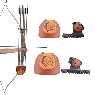 AMEYXGS Archery Traditional Arrow Quiver 4/6 Tubes Strap on Arrow Quiver Slide on Quiver Recurve Bow Longbow Arrow Holder Outdoor Hunting Shooting Accessory (Small)