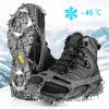 Crampons Ice Cleats Traction Snow Grips for Boots Shoes Women Men Anti Slip 19 Stainless Steel Spikes Safe Protect for Hiking Fishing Walking Climbing Mountaineering view 2