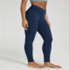 ODODOS Women's Cross Waist Full Length Yoga Leggings with Inner Pocket, Inseam 28" Gathered Crossover Workout Yoga Pants, Navy, X-Large view 2