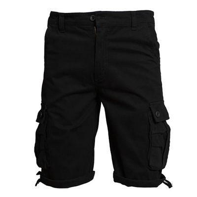 Loose Fit Summer Cargo Shorts for Men Outdoor Cotton Twill Shorts with Zipper Multi Pocket Casual Lightweight Shorts Black