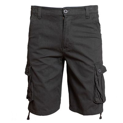 Loose Fit Summer Cargo Shorts for Men Outdoor Cotton Twill Shorts with Zipper Multi Pocket Casual Lightweight Shorts (Grey,44)