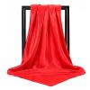 XMSM Women Satin Square Scarf Large Fashion All-Match Silk Scarf Pure Color Face Headscarf Neckerchief, 90x90cm (Color : Red, Size : 90x90cm) view 1