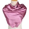 XMSM Women Satin Square Scarf Large Fashion All-Match Silk Scarf Pure Color Face Headscarf Neckerchief, 90x90cm (Color : Red, Size : 90x90cm) view 2
