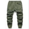 TLAENSON Boys Joggers Cargo Pants for Kids Drawstring Elastic Waist Cotton Twill Jogging School Pant Army Green view 3