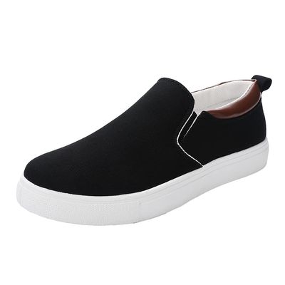 Mens Casual Walking Shoes Slip on Loafers Leisure Flat Canvas Sneakers Black