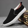 Mens Casual Walking Shoes Slip on Loafers Leisure Flat Canvas Sneakers Black view 2