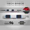 RED DRAGON Darts - Axis 24 Gram Blue Tungsten Darts Set with Flights, Shafts (Stems) and Wallet view 4