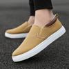 Mens Casual Walking Shoes Slip on Loafers Leisure Flat Canvas Sneakers Khaki view 3