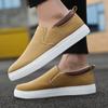 Mens Casual Walking Shoes Slip on Loafers Leisure Flat Canvas Sneakers Khaki view 4