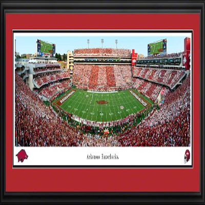 Arkansas Razorbacks Football - 44x18-inch Double Mat, Deluxe Framed Picture by Blakeway Panoramas