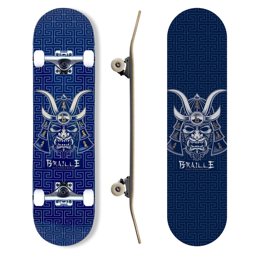 Complete Pro Skateboard by Braille Skateboarding (8.375, Samurai)