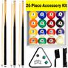 Freetime Fun Pool Table Accessories Including Billiard Balls, Pool Cues, Chalk, 8 Ball Triangle, Pool Table Brush - 26 Piece Billiard Accessories Set view 1
