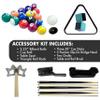 Freetime Fun Pool Table Accessories Including Billiard Balls, Pool Cues, Chalk, 8 Ball Triangle, Pool Table Brush - 26 Piece Billiard Accessories Set view 2