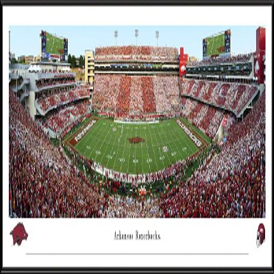 Arkansas Razorbacks Football - 40.25x13.75-inch Standard Framed Print by Blakeway Panoramas