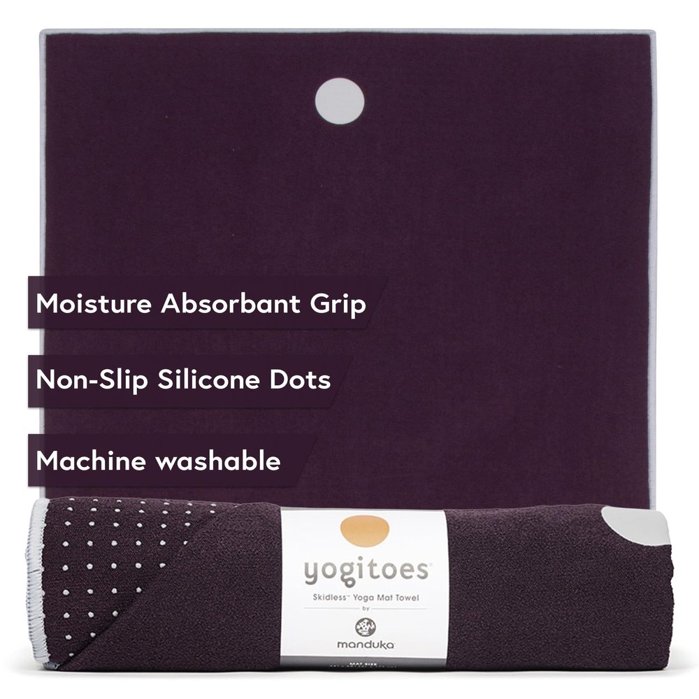 Manduka Yogitoes Hot Yoga Mat Towel - 79" | Moisture Activated Grip | Patented Silicone Nubs | Highly Absorbent, Durable & Easy Care | Made from Recycled Materials | 79 x 24 Inches