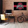 Rico Industries NCAA Ohio State Buckeyes Black with Red Stripe 3' x 5' Banner Flag Single Sided - Indoor or Outdoor - Home Dcor view 2