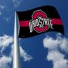 Rico Industries NCAA Ohio State Buckeyes Black with Red Stripe 3' x 5' Banner Flag Single Sided - Indoor or Outdoor - Home Dcor view 3