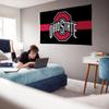 Rico Industries NCAA Ohio State Buckeyes Black with Red Stripe 3' x 5' Banner Flag Single Sided - Indoor or Outdoor - Home Dcor view 4