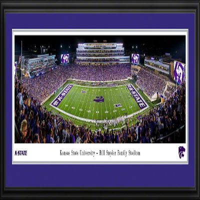 Kansas State Wildcats Football - 44x18-inch Double Mat, Deluxe Framed Picture by Blakeway Panoramas