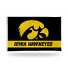Rico Industries NCAA Iowa Hawkeyes Black with Gold Stripe 3' x 5' Banner Flag Single Sided - Indoor or Outdoor - Home Dcor view 1