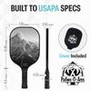 Palms-O-Aces T700 Carbon Fiber Pickleball Paddle  16mm Honeycomb Core, Textured Face for Spin & Control, Lightweight USAPA Spec Paddle with Comfort Grip & Neoprene Cover view 3