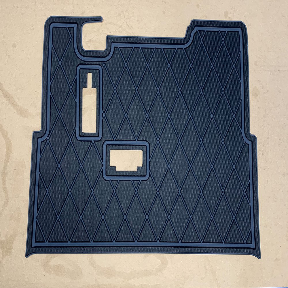 APEX Golf Cart Mats | EZGO | Models: TXT, Valor, EX1, Express S4, & Cushman (Dark Gray/Light Gray, Pinline)