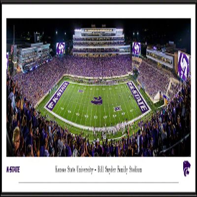 Kansas State Wildcats Football - 40.25x13.75-inch Standard Framed Print by Blakeway Panoramas