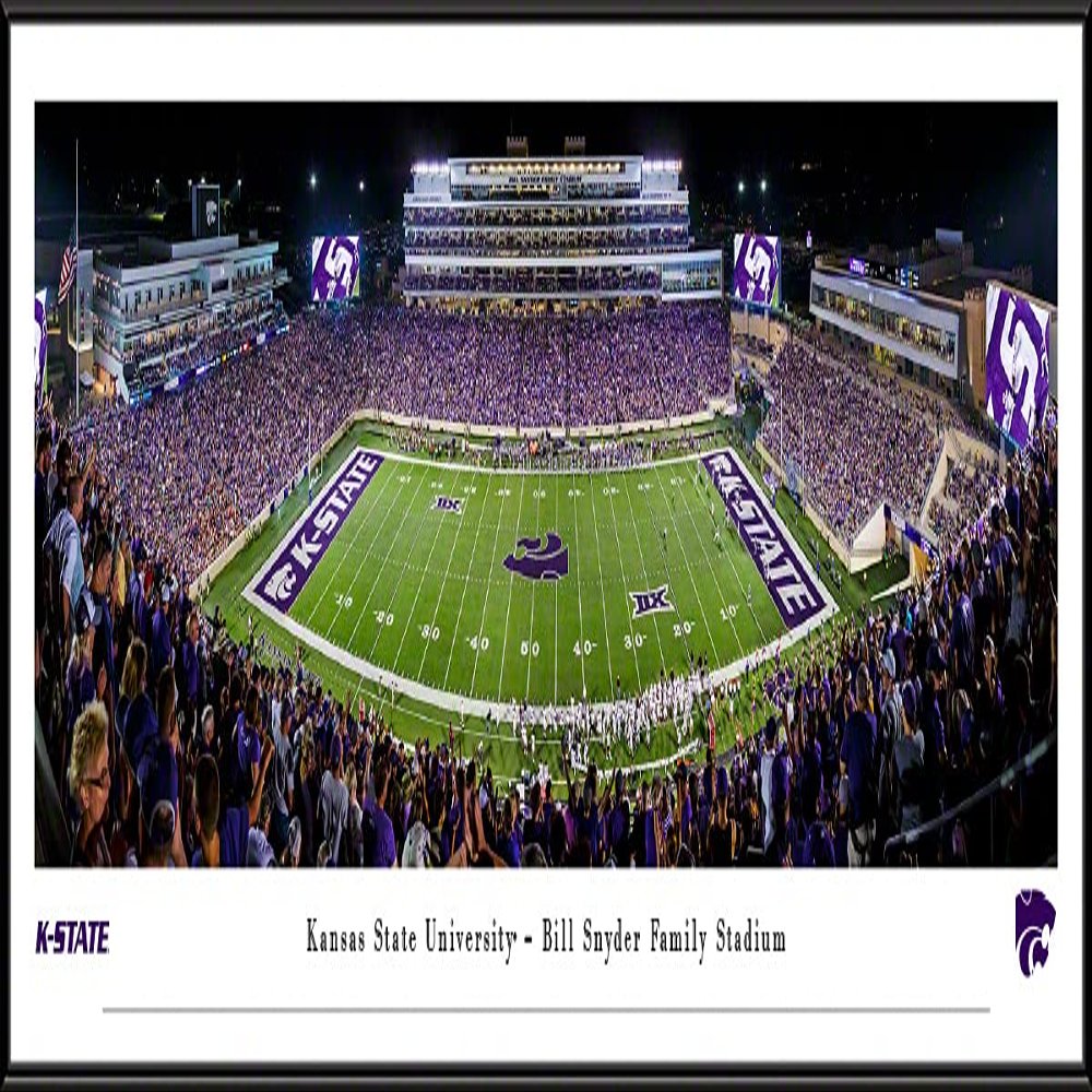 Kansas State Wildcats Football - 40.25x13.75-inch Standard Framed Print by Blakeway Panoramas