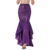 Yartina Women's Mermaid Tail Dress Princess Shiny Asymmetric Long Tail Skirt Halloween Cosplay Party Costume Purple XX-Large view 1