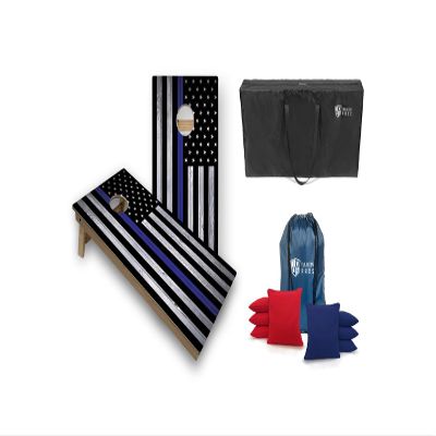 Tournament Grade Tailgating Pros Regulation Cornhole Boards Flag Set - Includes 8 Bean Bags, Carrying Cases, and 4'x2' Corn Hole Toss Game