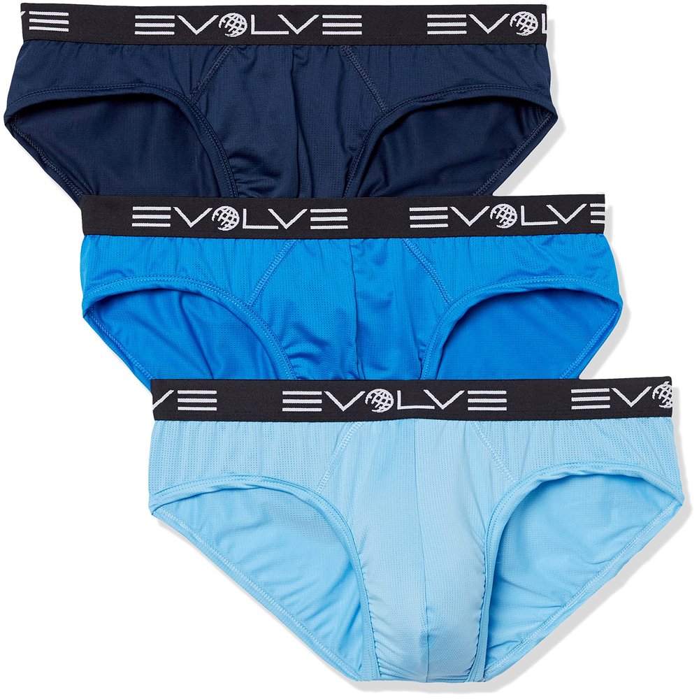 Evolve Men's Sport Mesh 3 Pack No Show Briefs