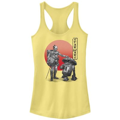 Star Wars Junior's Visions R2 CB Slim Fit, Scoop Hem Racerback Tank, Banana, XX-Large