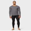 32 DEGREES Mens Midweight Ultra Soft Thermal Waffle Baselayer Crew Neck Long Sleeve Top, Charcoal Heather, Medium view 2